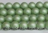 CSB1390 15.5 inches 4mm matte round shell pearl beads wholesale