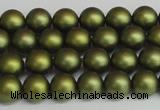 CSB1396 15.5 inches 6mm matte round shell pearl beads wholesale