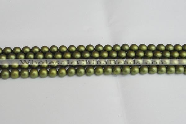 CSB1397 15.5 inches 8mm matte round shell pearl beads wholesale