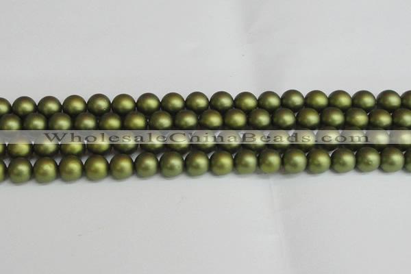 CSB1399 15.5 inches 12mm matte round shell pearl beads wholesale