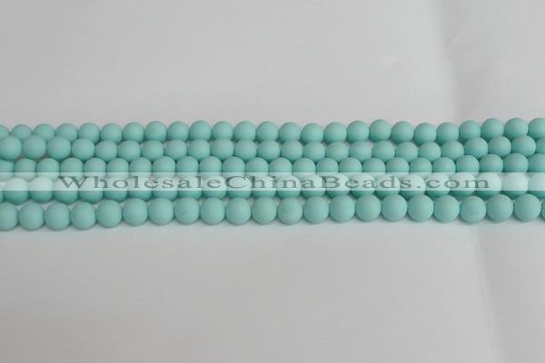 CSB1400 15.5 inches 4mm matte round shell pearl beads wholesale