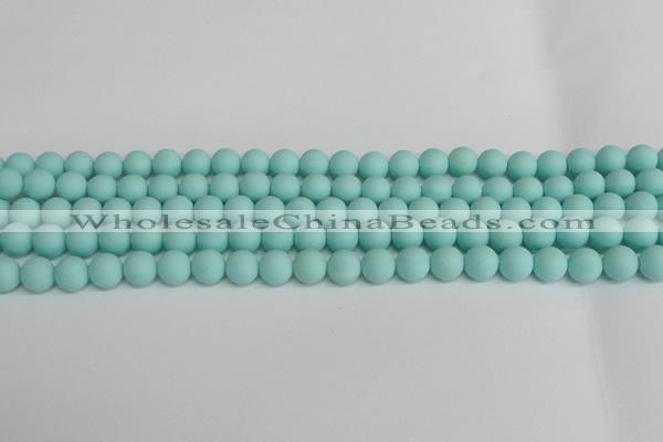 CSB1401 15.5 inches 6mm matte round shell pearl beads wholesale