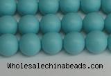 CSB1407 15.5 inches 8mm matte round shell pearl beads wholesale