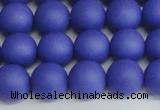 CSB1413 15.5 inches 10mm matte round shell pearl beads wholesale