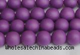 CSB1415 15.5 inches 4mm matte round shell pearl beads wholesale