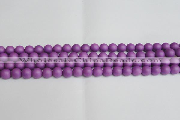 CSB1416 15.5 inches 6mm matte round shell pearl beads wholesale