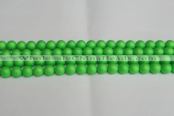 CSB1433 15.5 inches 10mm matte round shell pearl beads wholesale