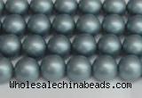 CSB1435 15.5 inches 4mm matte round shell pearl beads wholesale