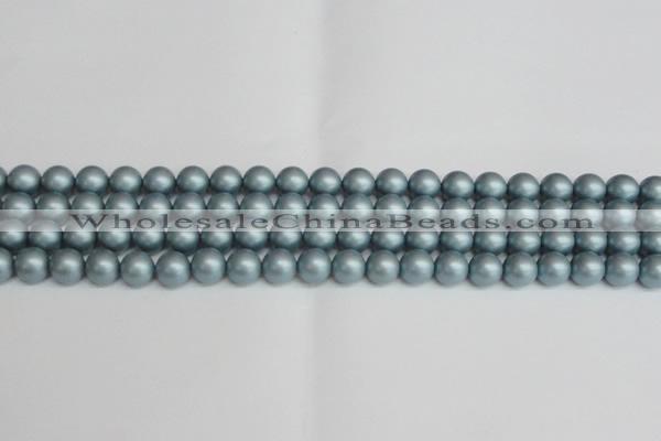 CSB1436 15.5 inches 6mm matte round shell pearl beads wholesale