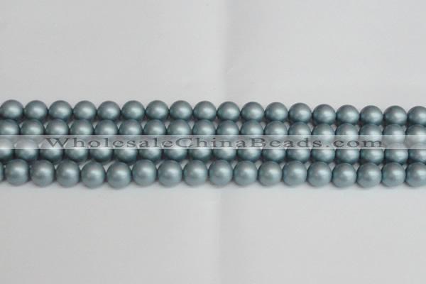 CSB1437 15.5 inches 8mm matte round shell pearl beads wholesale