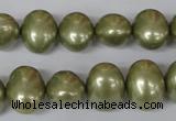 CSB144 15.5 inches 12*15mm – 13*16mm oval shell pearl beads