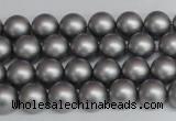 CSB1440 15.5 inches 4mm matte round shell pearl beads wholesale