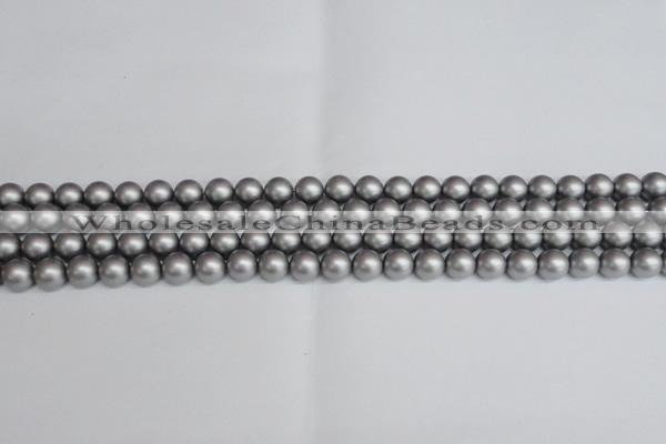 CSB1441 15.5 inches 6mm matte round shell pearl beads wholesale