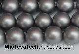 CSB1443 15.5 inches 10mm matte round shell pearl beads wholesale