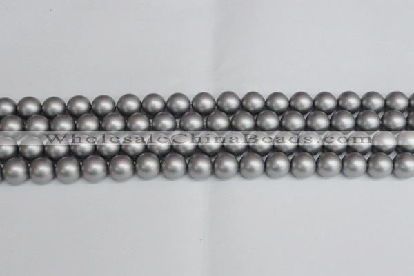 CSB1443 15.5 inches 10mm matte round shell pearl beads wholesale