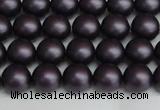 CSB1446 15.5 inches 6mm matte round shell pearl beads wholesale