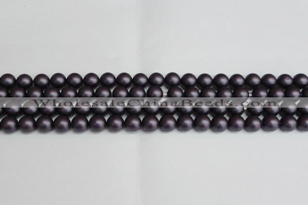 CSB1447 15.5 inches 8mm matte round shell pearl beads wholesale