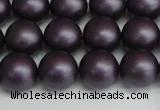 CSB1448 15.5 inches 10mm matte round shell pearl beads wholesale