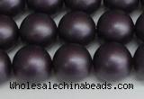 CSB1449 15.5 inches 12mm matte round shell pearl beads wholesale