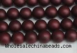 CSB1450 15.5 inches 4mm matte round shell pearl beads wholesale