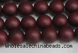 CSB1452 15.5 inches 8mm matte round shell pearl beads wholesale