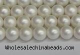 CSB1600 15.5 inches 4mm round matte shell pearl beads wholesale