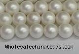 CSB1601 15.5 inches 6mm round matte shell pearl beads wholesale