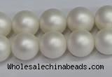 CSB1602 15.5 inches 8mm round matte shell pearl beads wholesale