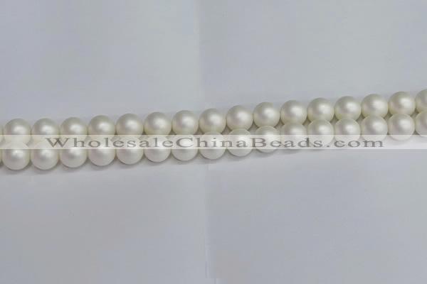 CSB1602 15.5 inches 8mm round matte shell pearl beads wholesale