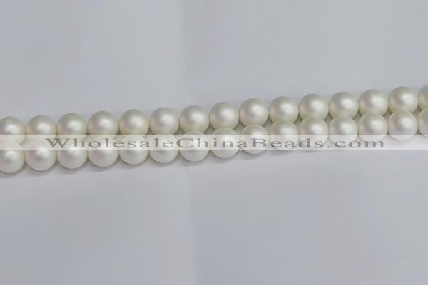 CSB1603 15.5 inches 10mm round matte shell pearl beads wholesale