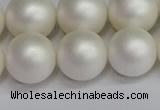 CSB1605 15.5 inches 14mm round matte shell pearl beads wholesale