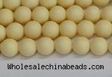 CSB1610 15.5 inches 4mm round matte shell pearl beads wholesale