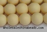 CSB1614 15.5 inches 12mm round matte shell pearl beads wholesale