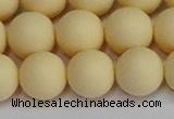 CSB1615 15.5 inches 14mm round matte shell pearl beads wholesale