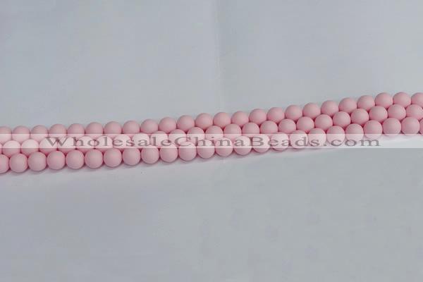 CSB1620 15.5 inches 4mm round matte shell pearl beads wholesale