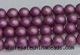 CSB1630 15.5 inches 4mm round matte shell pearl beads wholesale