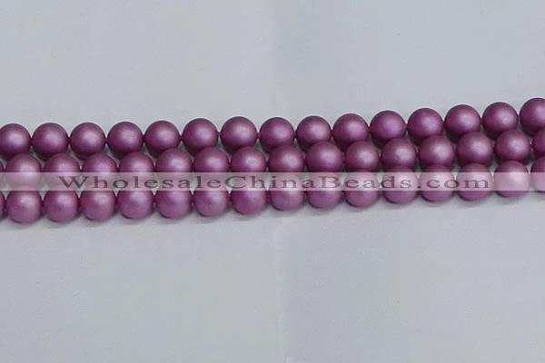 CSB1634 15.5 inches 12mm round matte shell pearl beads wholesale