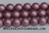 CSB1640 15.5 inches 4mm round matte shell pearl beads wholesale