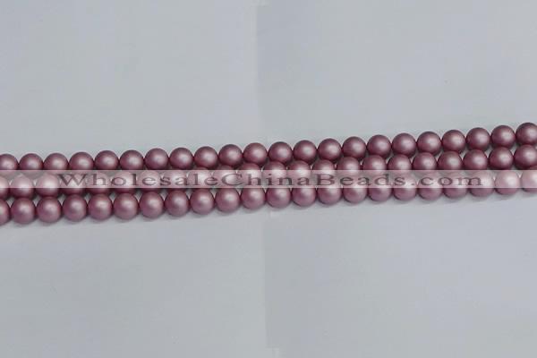 CSB1640 15.5 inches 4mm round matte shell pearl beads wholesale