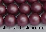 CSB1643 15.5 inches 10mm round matte shell pearl beads wholesale