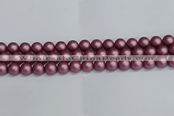 CSB1643 15.5 inches 10mm round matte shell pearl beads wholesale