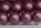 CSB1644 15.5 inches 12mm round matte shell pearl beads wholesale