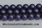 CSB1650 15.5 inches 4mm round matte shell pearl beads wholesale