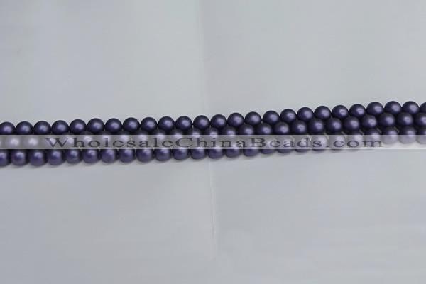 CSB1650 15.5 inches 4mm round matte shell pearl beads wholesale