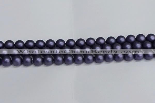 CSB1663 15.5 inches 10mm round matte shell pearl beads wholesale