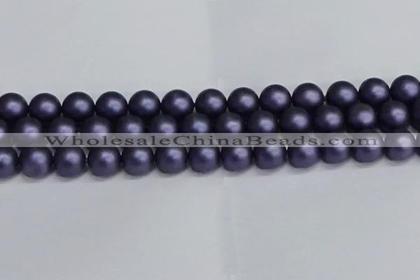 CSB1665 15.5 inches 14mm round matte shell pearl beads wholesale