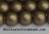 CSB1674 15.5 inches 12mm round matte shell pearl beads wholesale