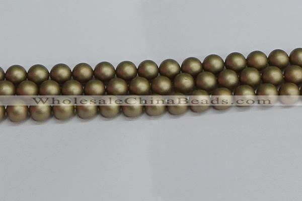 CSB1674 15.5 inches 12mm round matte shell pearl beads wholesale