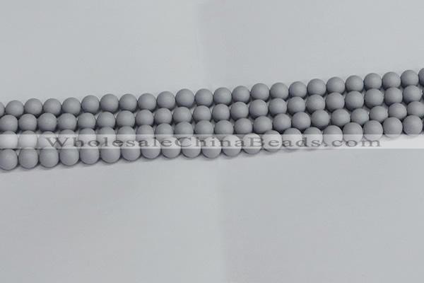 CSB1691 15.5 inches 6mm round matte shell pearl beads wholesale