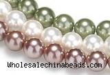 CSB17 16 inches 8mm round shell pearl beads Wholesale